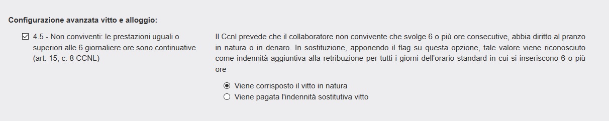 Vitto non convivente 6 ore continuative Vitto non convivente 6 ore continuative
